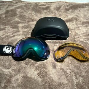 Men’s ski goggles with alternate lens and case